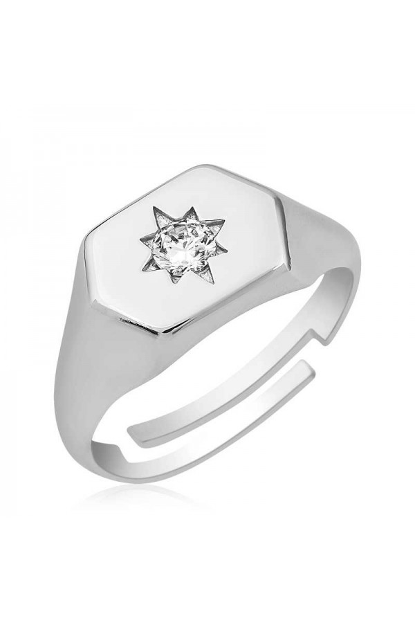 925 Ayar Gümüş Kuzey Yıldızı Serçe Yüzük 925 Ayar Gümüş Kuzey Yıldızı Serçe Yüzük