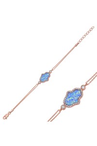 Gümüş Rose Mavi Opal Fatma Ana Eli Bileklik Gümüş Rose Mavi Opal Fatma Ana Eli Bileklik
