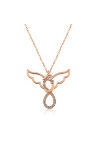 925 Ayar Gümüş Rose Melek Anne Ve Çocuk Kolye