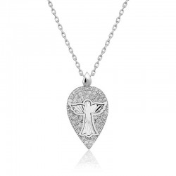 ​925 Ayar Gümüş Melek Damla Kadın Gümüş Kolye