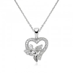 925 Ayar Gümüş Melek Kalp Kadın Gümüş Kolye