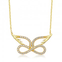 925 Ayar Gümüş Melek Kanadı Sonsuzluk Kadın Gümüş Kolye 925 Ayar Gümüş Melek Kanadı Sonsuzluk Kadın Gümüş Kolye