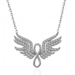 925 Ayar Gümüş Melek Kanadı Sonsuzluk Kadın Kolye 925 Ayar Gümüş Melek Kanadı Sonsuzluk Kadın Kolye