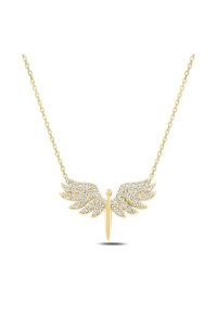 925 Ayar Gümüş Gold Mikail Meleği Kadın Gümüş Kolye