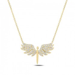 925 Ayar Gümüş Gold Mikail Meleği Kadın Gümüş Kolye