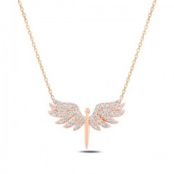 925 Ayar Gümüş Rose Mikail Meleği Kadın Gümüş Kolye