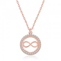 925 Ayar Gümüş Rose Minik Sonsuzluk Kadın Gümüş Kolye