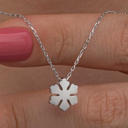 925 Ayar Gümüş Minimal Kar Tanesi Kadın Kolye