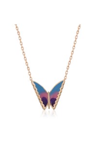 925 Ayar Gümüş Minimal Kelebek Bayan Gümüş Kolye