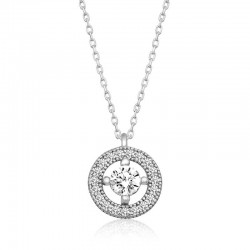 925 Ayar Gümüş Minimal Yuvarlak Tektaş Kadın Gümüş Kolye