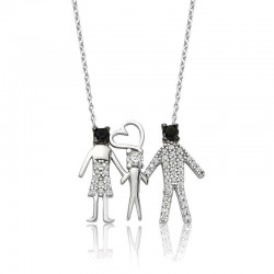 925 Ayar Gümüş Mutlu Aile Kadın Gümüş Kolye 925 Ayar Gümüş Mutlu Aile Kadın Gümüş Kolye