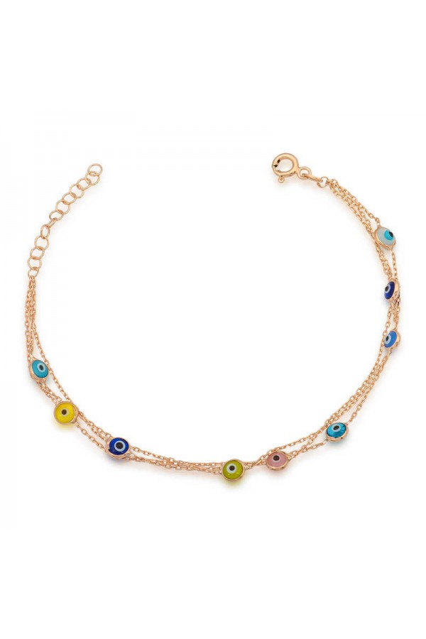 Gümüş Rose Nazar Bileklik