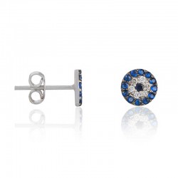 Gümüş Nazar Çivili Küpe