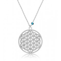 925 Ayar Gümüş Nazar Gözlü Yaşam Çiçeği Kadın Gümüş Kolye