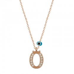 925 Ayar Gümüş Nazar Rose Ö Harfi Kadın Gümüş Kolye 925 Ayar Gümüş Nazar Rose Ö Harfi Kadın Gümüş Kolye