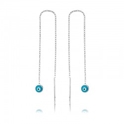 925 Ayar Gümüş Nazar Zincirli Küpe 925 Ayar Gümüş Nazar Zincirli Küpe