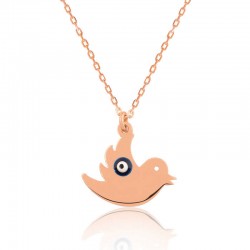 925 Ayar Gümüş Nazarlı Kuş Kadın Gümüş Kolye 925 Ayar Gümüş Nazarlı Kuş Kadın Gümüş Kolye