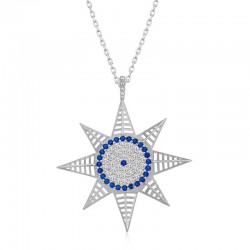 Gümüş Nazarlı Kutup Yıldızı Kadın Kolye Gümüş Nazarlı Kutup Yıldızı Kadın Kolye