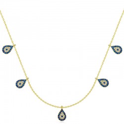 Gümüş Gold Nazarlı Şans Kadın Kolye