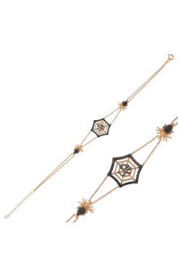 Gümüş Rose Örümcek Ağı Bayan Bileklik