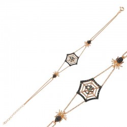 Gümüş Rose Örümcek Ağı Bayan Bileklik