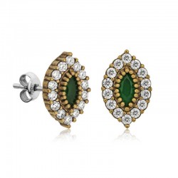 Gümüş Otantik Mekik Çivili Küpe Gümüş Otantik Mekik Çivili Küpe