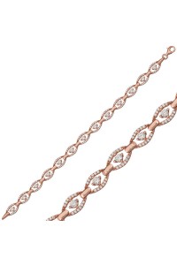 925 Ayar Gümüş Rose Oval Su Yolu Bileklik