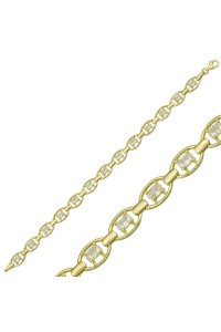 925 Ayar Gümüş Gold Oval Su Yolu Bileklik 925 Ayar Gümüş Gold Oval Su Yolu Bileklik