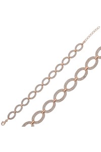 925 Ayar Gümüş Rose Oval Taşlı Bileklik 925 Ayar Gümüş Rose Oval Taşlı Bileklik