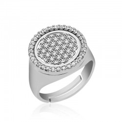 925 Ayar Gümüş Oval Yaşam Çiçeği Yüzük 925 Ayar Gümüş Oval Yaşam Çiçeği Yüzük