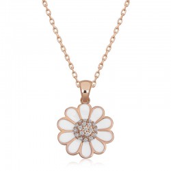 925 Ayar Gümüş Papatya Kadın Gümüş Kolye