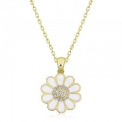 925 Ayar Gümüş Papatya Kadın Gümüş Kolye