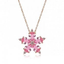 925 Ayar Gümüş Rose Pembe Kamelya Çiçeği Kolye 925 Ayar Gümüş Rose Pembe Kamelya Çiçeği Kolye