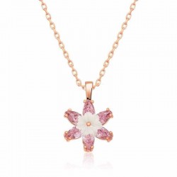 925 Ayar Gümüş Rose Pembe Lotus Çiçeği Kolye 925 Ayar Gümüş Rose Pembe Lotus Çiçeği Kolye