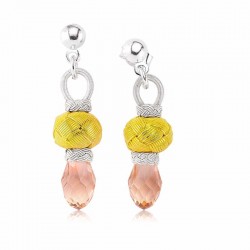 Gümüş Pembe Taşlı Kazaz Kadın Küpe Gümüş Pembe Taşlı Kazaz Kadın Küpe