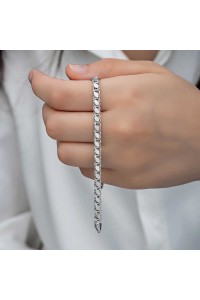 925 Ayar Gümüş Pullu Zincir Kadın Bileklik