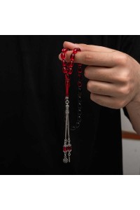 Gümüş Püskül Sıkma Kehribar Tesbih