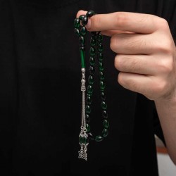 Gümüş Püskül Sıkma Kehribar Tesbih Gümüş Püskül Sıkma Kehribar Tesbih