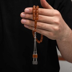 Gümüş Püskül Sıkma Kehribar Tesbih Gümüş Püskül Sıkma Kehribar Tesbih