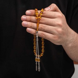 Gümüş Püskül Sıkma Kehribar Tesbih Gümüş Püskül Sıkma Kehribar Tesbih