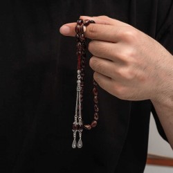 Gümüş Püskül Sıkma Kehribar Tesbih Gümüş Püskül Sıkma Kehribar Tesbih