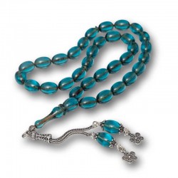 Gümüş Püsküllü Ateş Kehribar Tesbih Gümüş Püsküllü Ateş Kehribar Tesbih