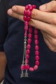 Gümüş Püsküllü Pembe Sıkma Kehribar Tesbih Gümüş Püsküllü Pembe Sıkma Kehribar Tesbih