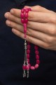 Gümüş Püsküllü Pembe Sıkma Kehribar Tesbih Gümüş Püsküllü Pembe Sıkma Kehribar Tesbih
