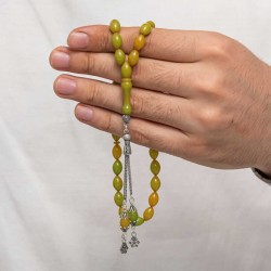 Gümüş Püsküllü Sıkma Kehribar Tesbih Gümüş Püsküllü Sıkma Kehribar Tesbih