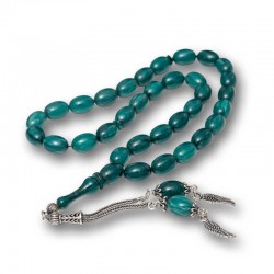 Gümüş Püsküllü Sıkma Kehribar Tesbih Gümüş Püsküllü Sıkma Kehribar Tesbih