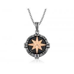 925 Ayar Gümüş Pusula Gümüş Kolye