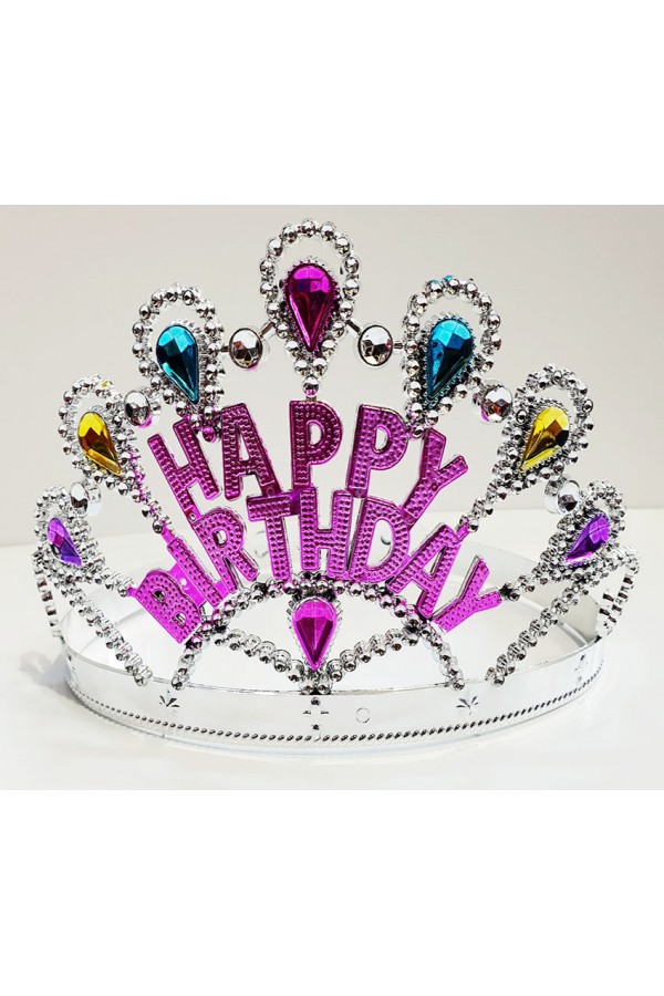 Parti Aksesuar Gümüş Renk Happy Birthday Yazılı Doğum Günü Tacı 60 cm Parti Aksesuar Gümüş Renk Happy Birthday Yazılı Doğum Günü Tacı 60 cm