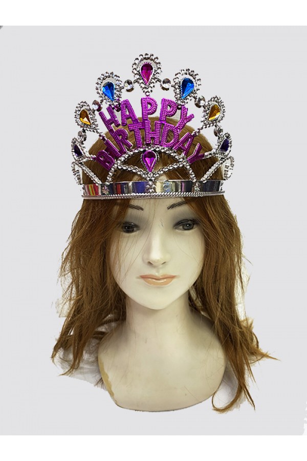 Parti Aksesuar Gümüş Renk Happy Birthday Yazılı Doğum Günü Tacı 60 cm Parti Aksesuar Gümüş Renk Happy Birthday Yazılı Doğum Günü Tacı 60 cm