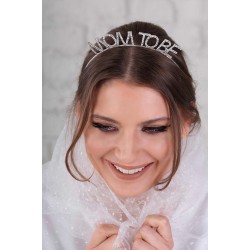 Parti Gümüş Renk Metal Taşlı Mom To Be Taç Baby Shower Anne Tacı Parti Gümüş Renk Metal Taşlı Mom To Be Taç Baby Shower Anne Tacı